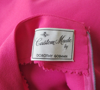 Vintage 60's Hot Pink Formal Maxi Dress S