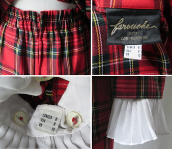 Vintage 80's Farouche Lori Weidner Tartan Plaid Jacket Skirt Suit Set M