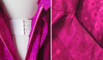 • Vintage 60's 70's Bold Purple Pink Watteau Maxi Dress & Matching Wrap XS