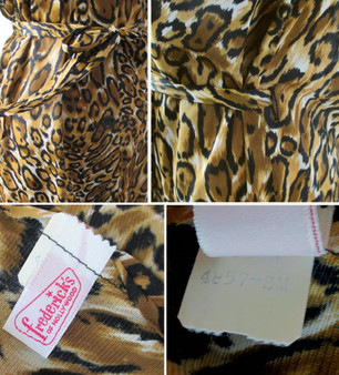 Vintage 60's Fredericks Of Hollywood Jungle Jersey Leopard Robe Dressing Gown S