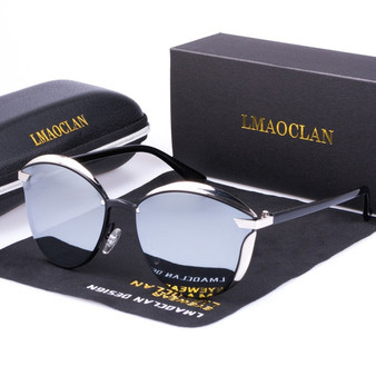 Color Tint Cat Eye Womens Sunglasses with Chrome Frame UV400