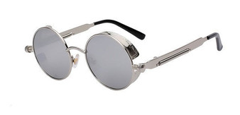 Mens 47mm Round Color Tint Mirror Lenses	UV400 Sunglasses