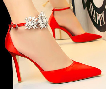 Crystal Buckle High Heels