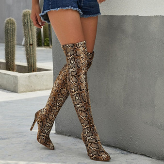 Leopard Thigh High Over-the-Knee Boots