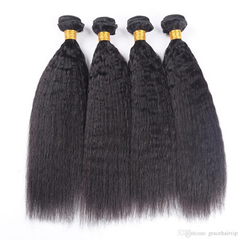 Hairocracy Medium Brazilian Human Afro Kinky Straight Hair Extension Weave - 4B 4C Remy Hair
