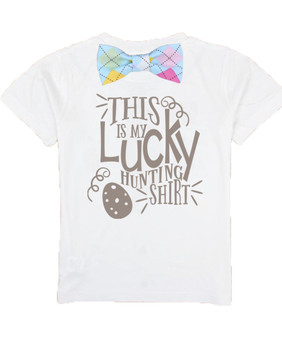 Boys Easter Shirt with Bow Tie and Cute Saying