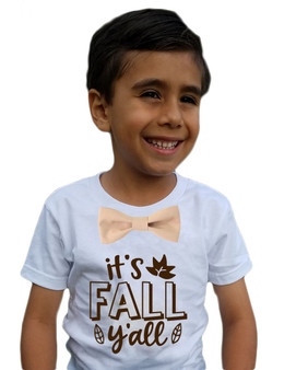 Boys Thanksgiving Shirt Fall Ya'll with Bow Tie Cute Bodysuit with Saying