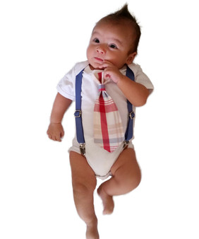 Baby Boy Outfits for Spring - Summer Baby Boy Clothes - Plaid - Preppy - Tie and Suspender Outfit - Blue - Burgundy - Tan - Cape Cod - Boat