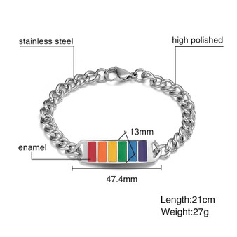 Titanium Rainbow Pride Bracelet
