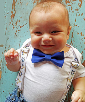 Baby Boy Hanukkah Chanukah Outfit Bow Tie and Suspenders
