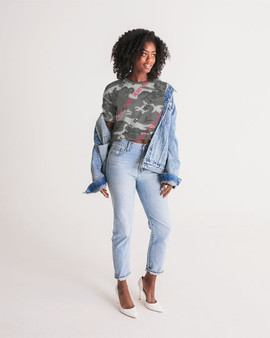 Resist gray camouflage Women's Lounge Cropped Tee
