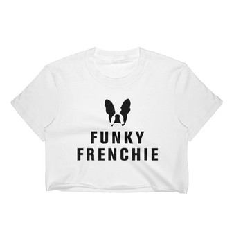 Funky Frenchie Women's Crop Top Black Logo