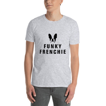 Funky Frenchie Black Logo on White Short-Sleeve Unisex T-Shirt