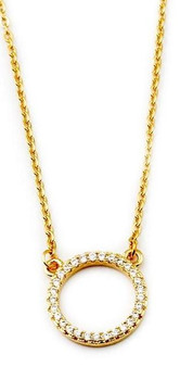 Thin CZ Circle Necklace