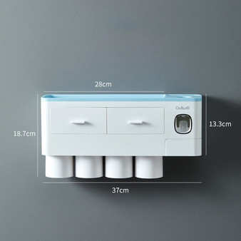 Magnetic Toothbrush Holder Adsorption Inverted Toothpaste Dispenser Wall