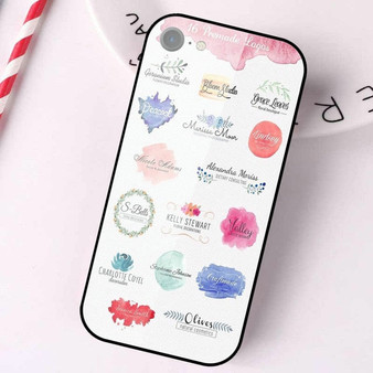 Tempered Glass Phone Cases for iPhone 10 8 7 Plus 5 5S SE 2020 6 6S Plus X XR XS 11 Pro Max Floral logo templates