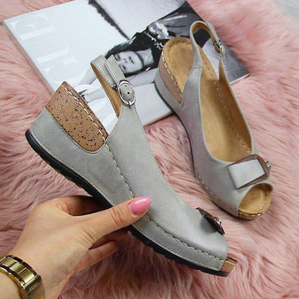 Women Summer Open Toe Comfy Wedge Bow Sandals Super Soft Premium Orthopedic Low Heels Walking Sandals Toe Corrector Cusion 2020