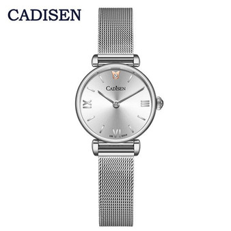 CADISEN 18K GOLD Woman Watch Luxury Brand Stainless steel Mesh Belt Wristwatch 30M Waterproof Gold Quartz Watch relogio feminino