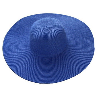 Foldable Wide Brim Floppy Straw Bucket Hat - 17 Colors