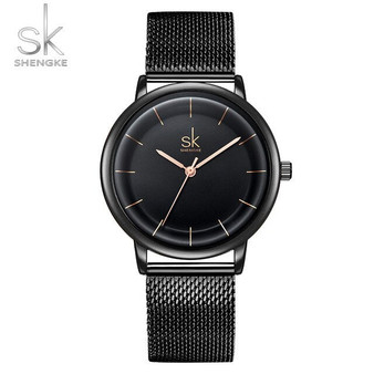 Shengke Women Watch Plaid Leather Girl Wristwatch Lady Clock Brand Wristwatches Clock Montres Femme Reloj Mujer