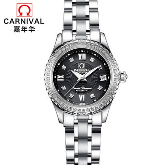 Carnival Mechanical Women Watches Switzerland Luxury Brand Sapphire Automatic Watch Women Luminous Ladies Wristwatch Reloj Mujer