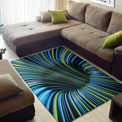 Tunnel Illusion Black Hole Area Rug