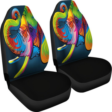Elephant Art Color Animal Car Seat Covers