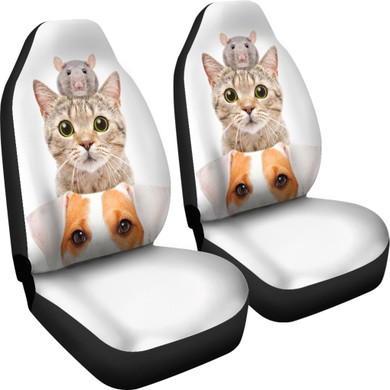 Cat Dog Mice Funny Car Seat Covers