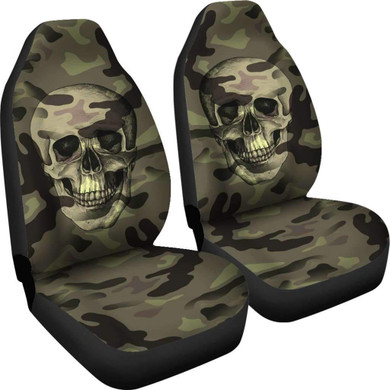 Camo Skull Camouflage with Skulls Car Seat Covers Camo Skull Camouflage with Skulls Car Seat Covers