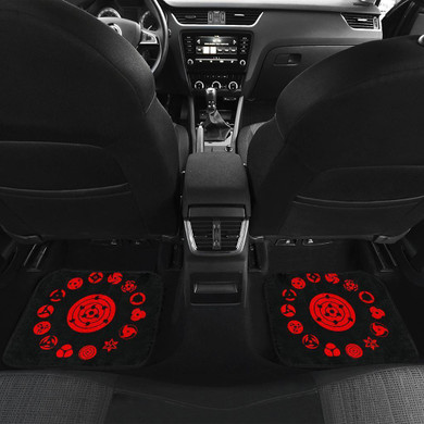 Mangekyo Sharingan Eyes All Signs Naruto in black Car Floor Mats