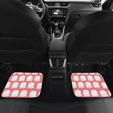 Elephant Chibi Funny in pink Car Floor Mats