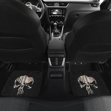 Punisher Skull Map in Black Car Floor Mats