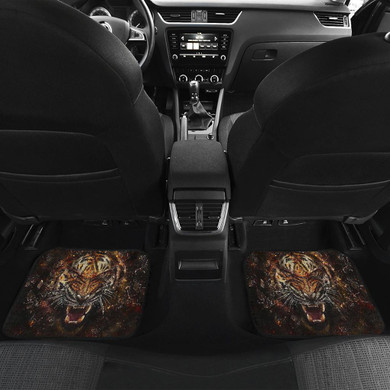 Tiger D Angry Face Wild Animal Car Floor Mats