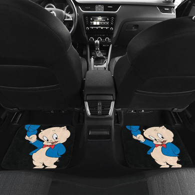 Porky Pig Funny in Black Car Floor Mats