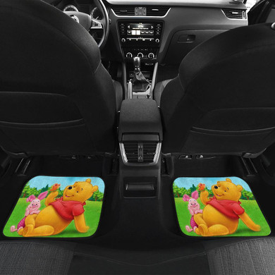 Pooh And Piglet Playing in Garden Car Floor Mats