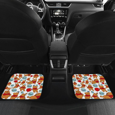 Pooh Shades Symbols in White Car Floor Mats