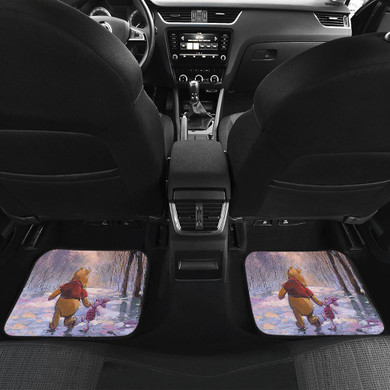 Pooh& Winnie Playing in Winter Car Floor Mats