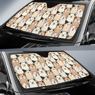 Dog Head Funny Auto Car Sun Shade Windshield