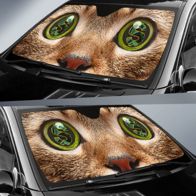 Cat Money Eyes Funny Auto Car Sun Shade Windshield