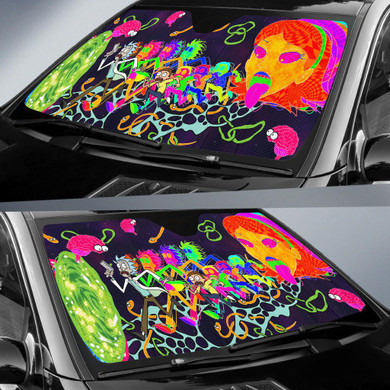 Funny Rick Morty Colorful Auto Car Sun Shade Windshield