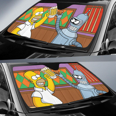 Cartoon Beer Auto Car Sun Shade Windshield