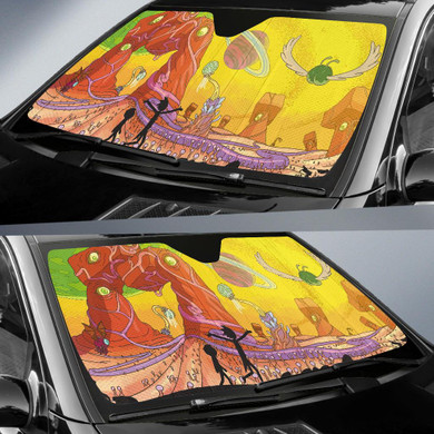 Rick And Morty Walk Auto Car Sun Shade Windshield