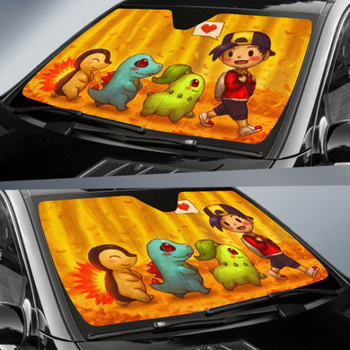 Pokemon Walking Auto Car Sun Shade Windshield