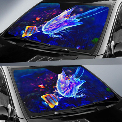 Jelly Fish Kiss Auto Car Sun Shade Windshield