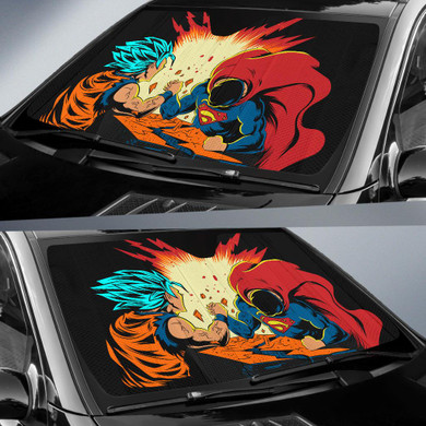 Goku Vs Superman Auto Car Sun Shade Windshield