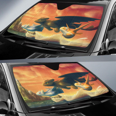 Toothless And Pokemon Auto Car Sun Shade Windshield