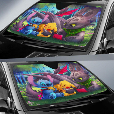 Pikachu Toothless Stitch Auto Car Sun Shade Windshield