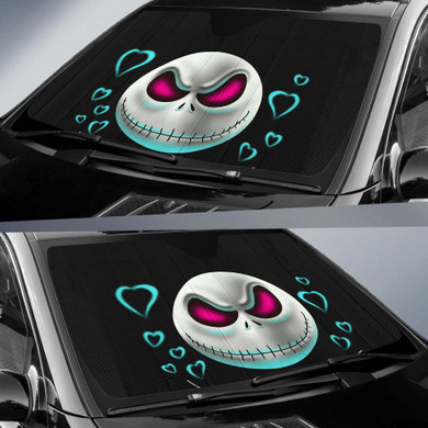 Jack Skellington Head Auto Sun Shade Windshield