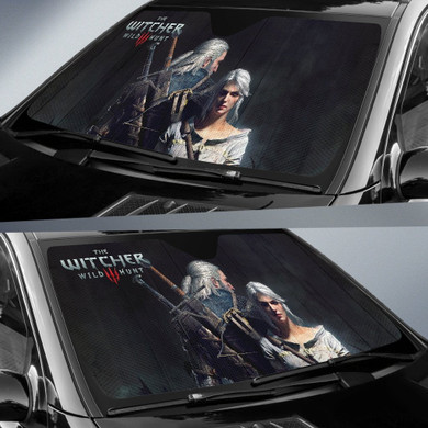 Geralt & Ciri Car Sun Shade The Witcher Wild Hunt Game