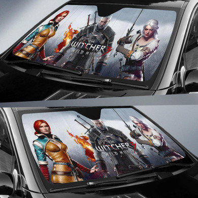 Geralt, Ciri & Triss Car Sun Shade The Witcher Wild Hunt
